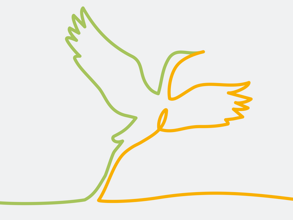 Grafische Darstellung von einem Kranich